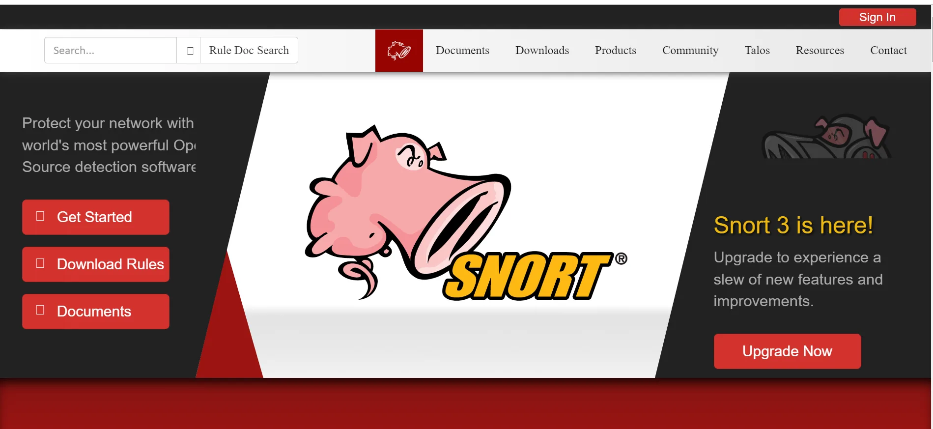 Snort open-source intrusion detection system