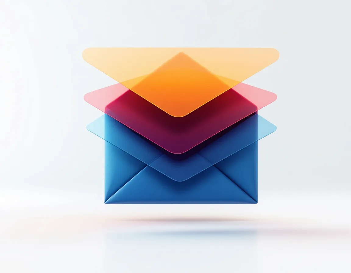 Three stacked protection layers over an email envelope, showing built-in security, Defender Plan 1 and Plan 2