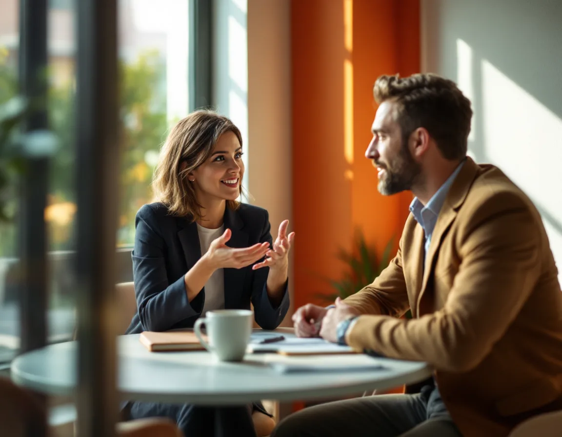 Two business leaders discussing whether native Microsoft 365 email security is enough