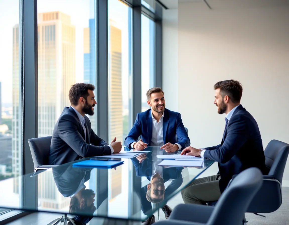 Houston business executives reviewing managed IT service provider options with a consultant