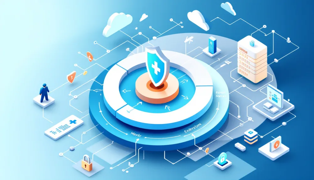 Uprite MED managed IT services for healthcare Houston: layered security and compliance diagram