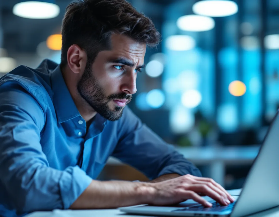 Houston small-business professional checking a suspicious email for phishing red flags