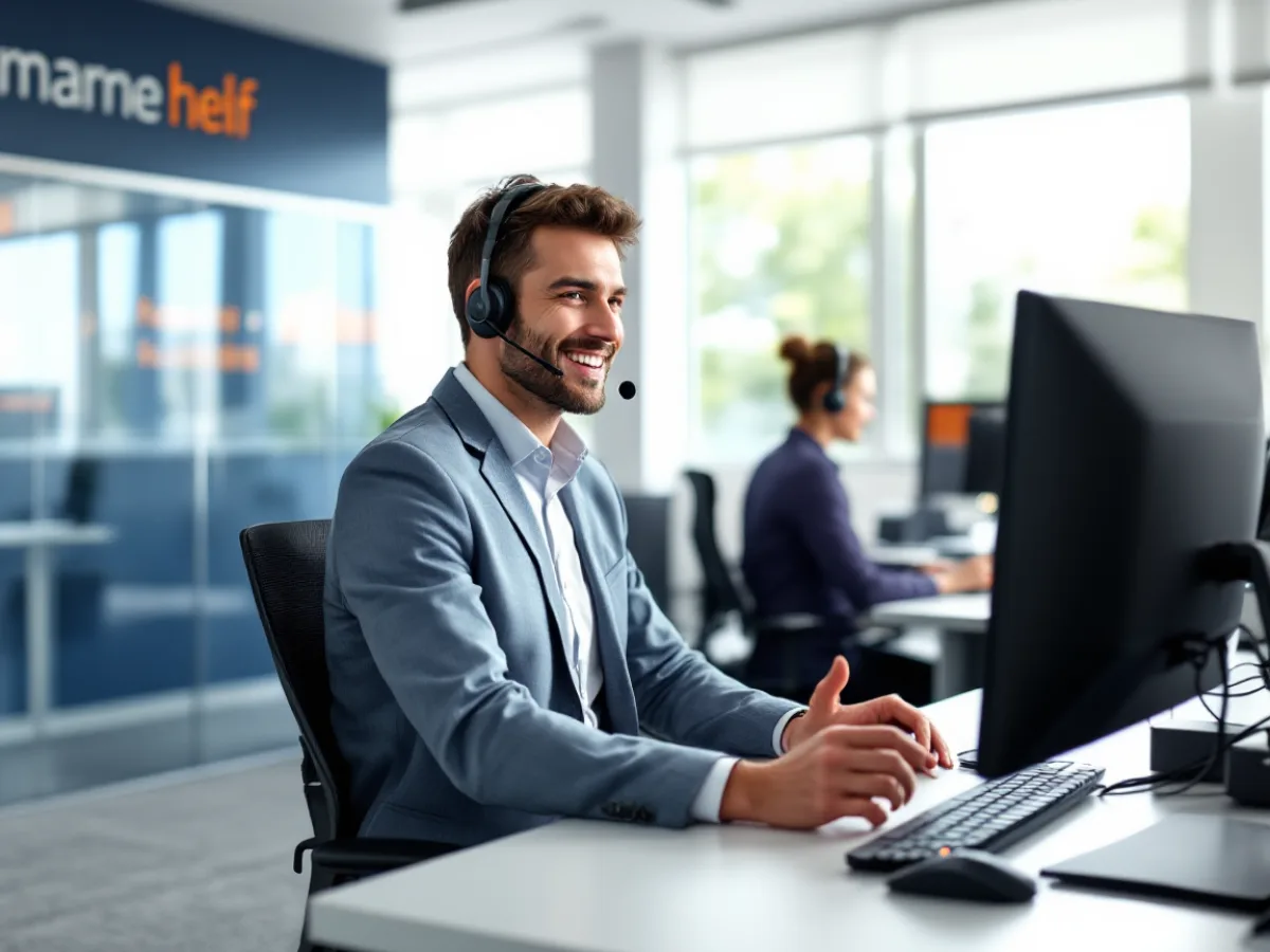 Uprite IT support technician working a client issue from a staffed Texas help desk