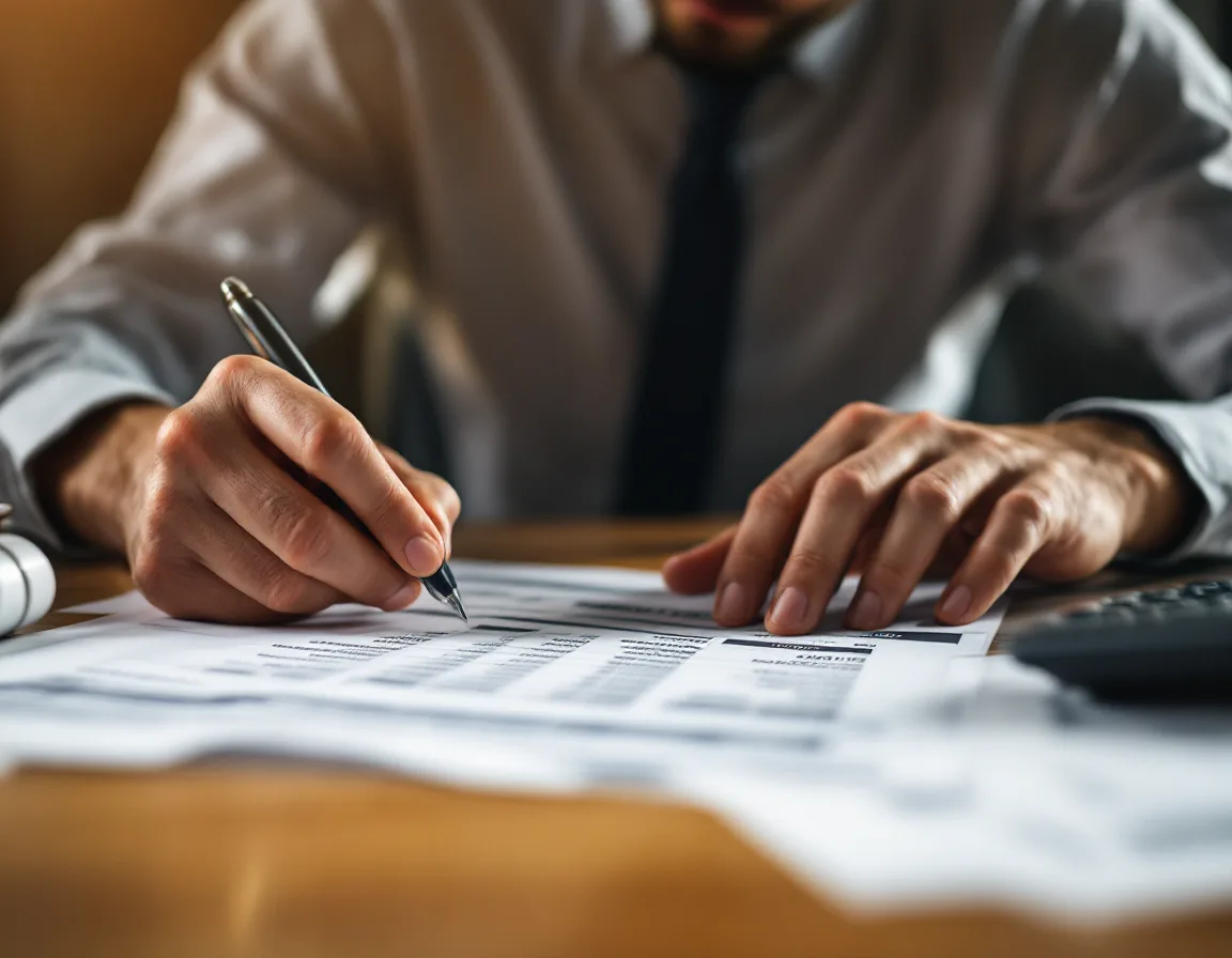 Finance manager reviewing an MSP invoice line by line to find onboarding fees and after-hours surcharges