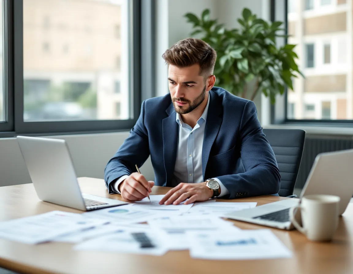 San Antonio business owner comparing managed IT service proposals and per-user pricing at a conference table