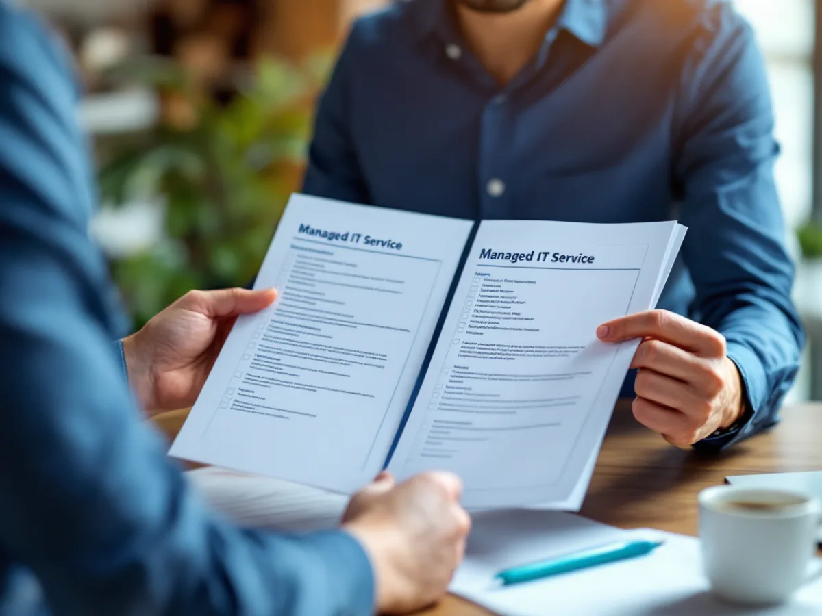 Business owner comparing two managed IT services proposals against a vetting checklist