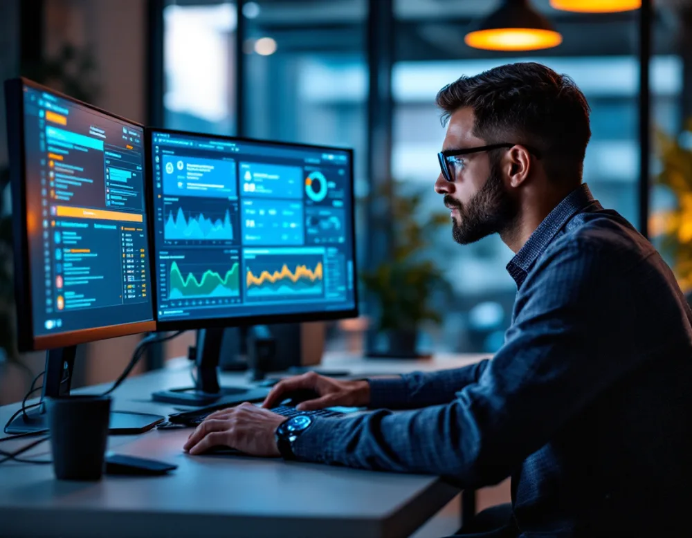 Uprite cybersecurity engineer monitoring endpoint protection and MFA for a Dallas business