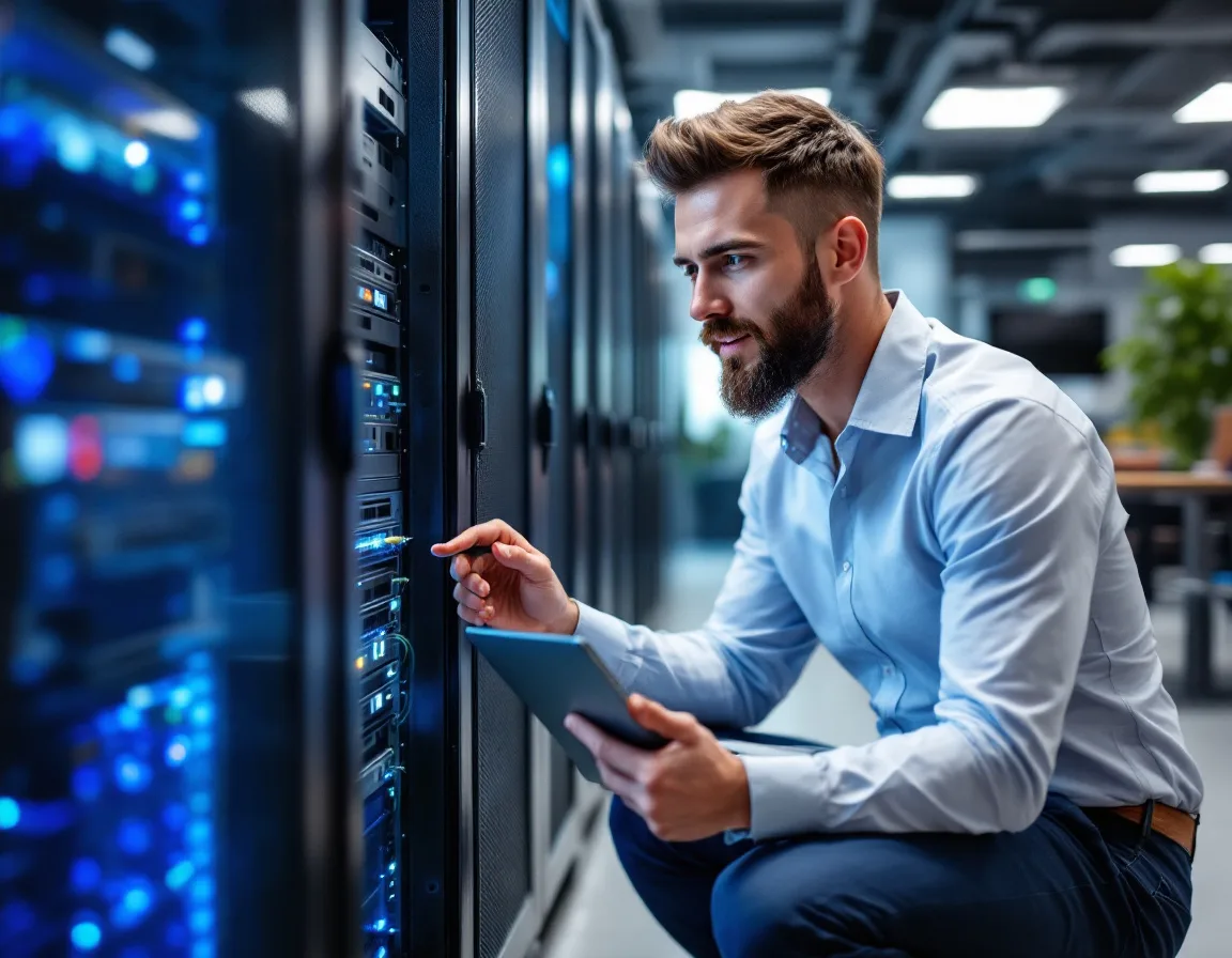 IT technician providing on-site managed IT support in a Plano Texas business office