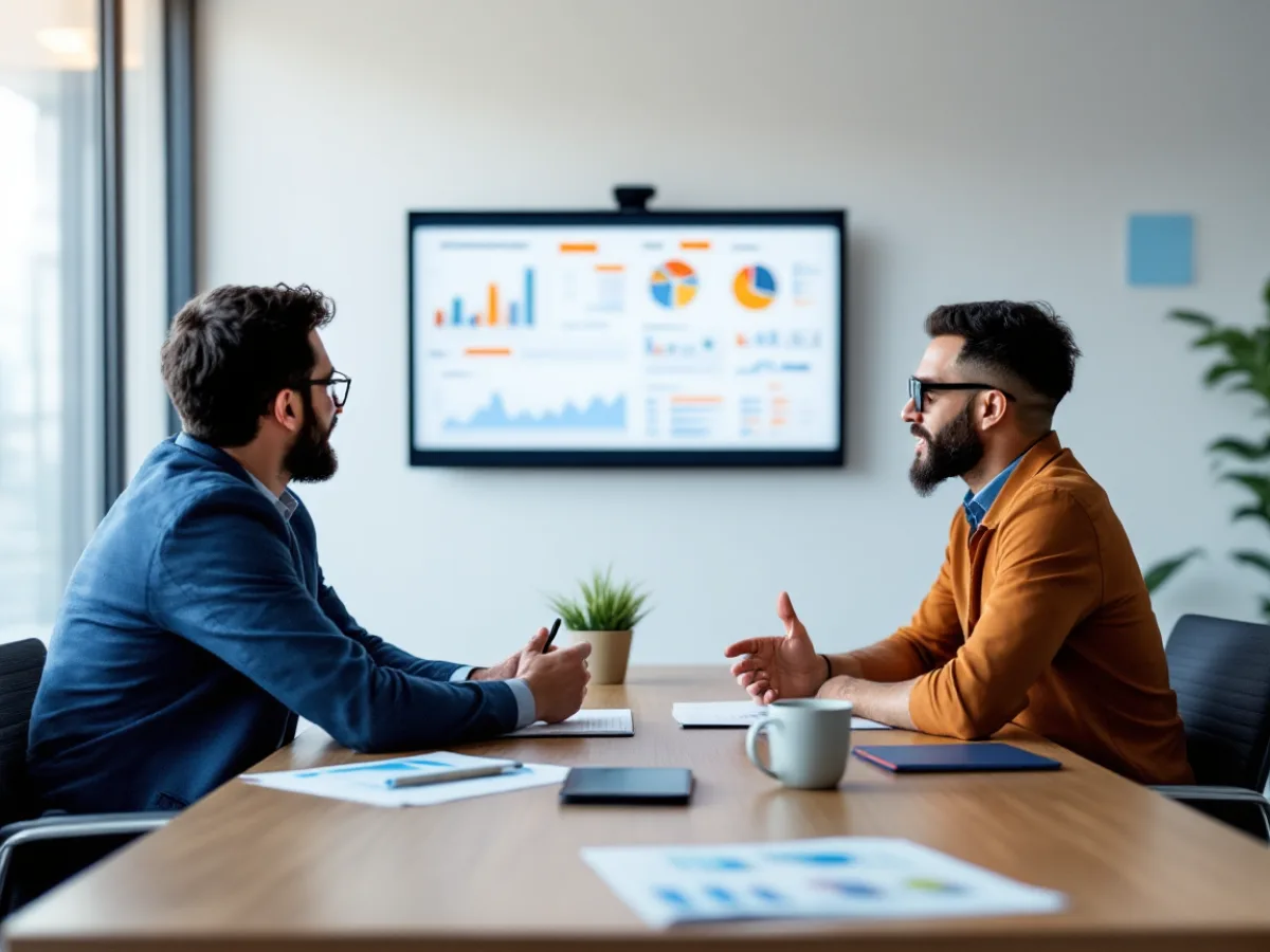 Virtual CIO reviewing an IT roadmap and technology budget with business owners at a strategy meeting