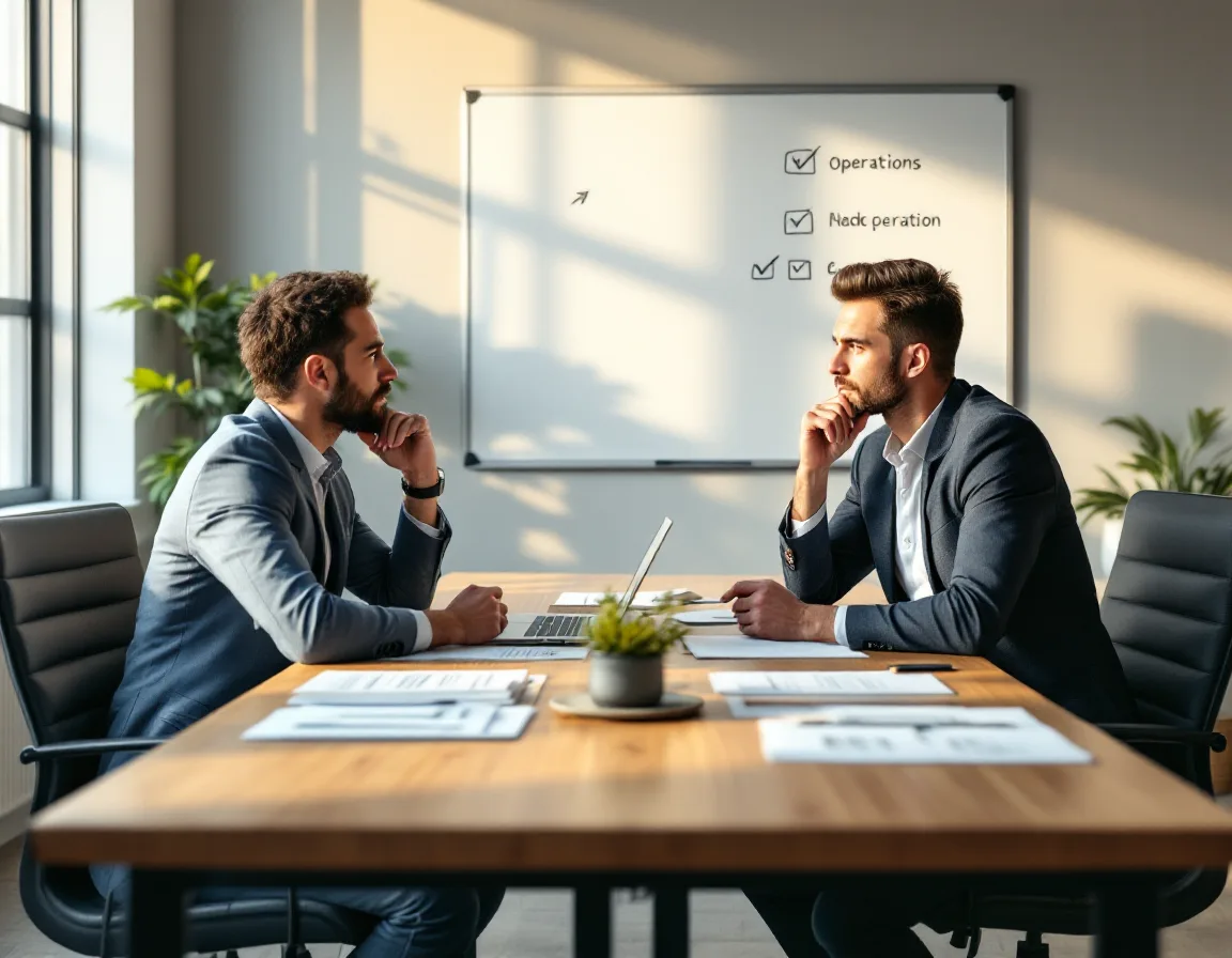 Business leaders in a conference room weighing whether managed IT or co-managed IT fits their company