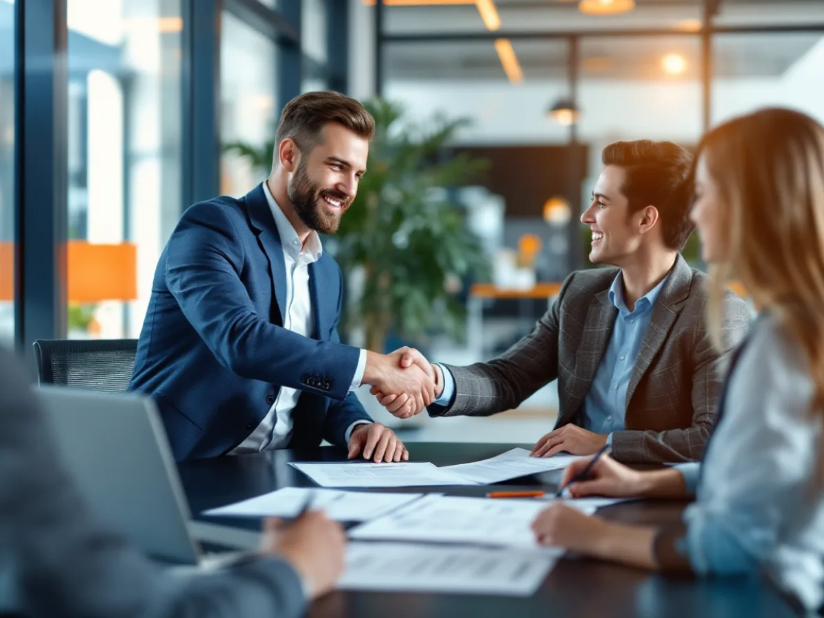 Business leaders signing a managed IT services contract after reviewing exit terms and offboarding clauses