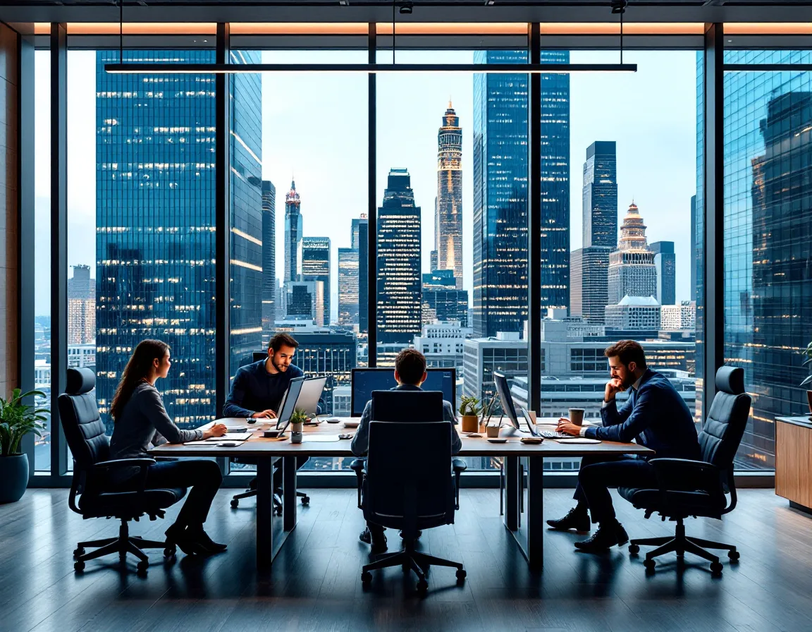 Dallas corporate finance team working in a secure managed IT office environment