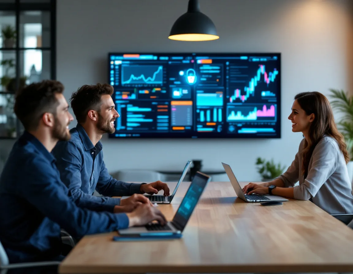 Unified IT and cybersecurity team collaborating in a Texas office