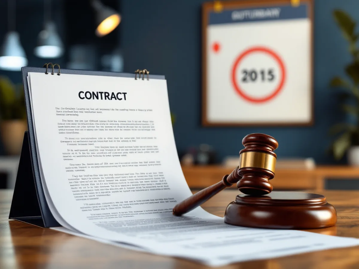 Legal contract, gavel, and a calendar with a circled date, illustrating the SB 2610 compliance deadline