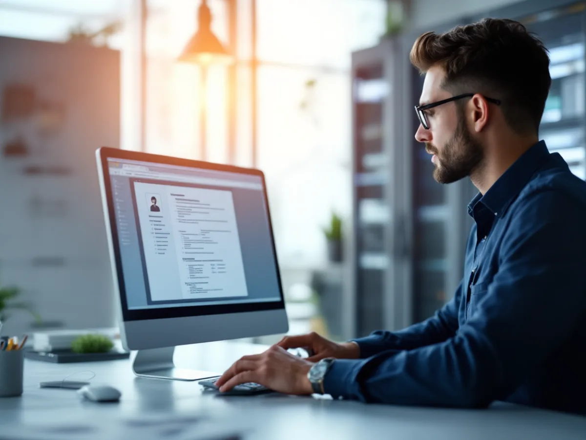 Small business owner reviewing sensitive customer records, the kind of data SB 2610 covers