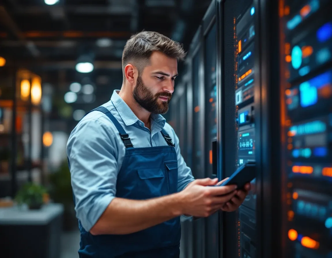 Local Uprite IT engineer providing hands-on support at a Houston Texas business