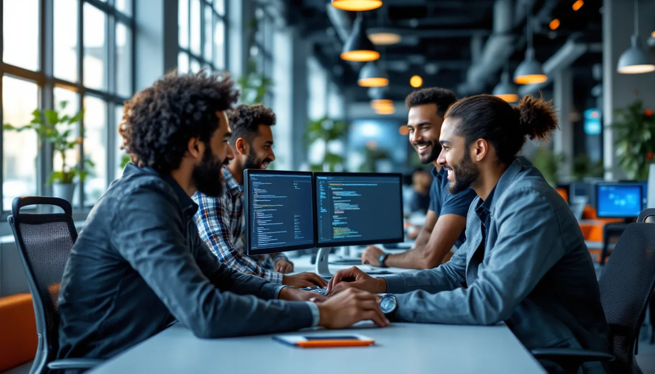 Independently owned Texas managed IT services team collaborating in a Houston office