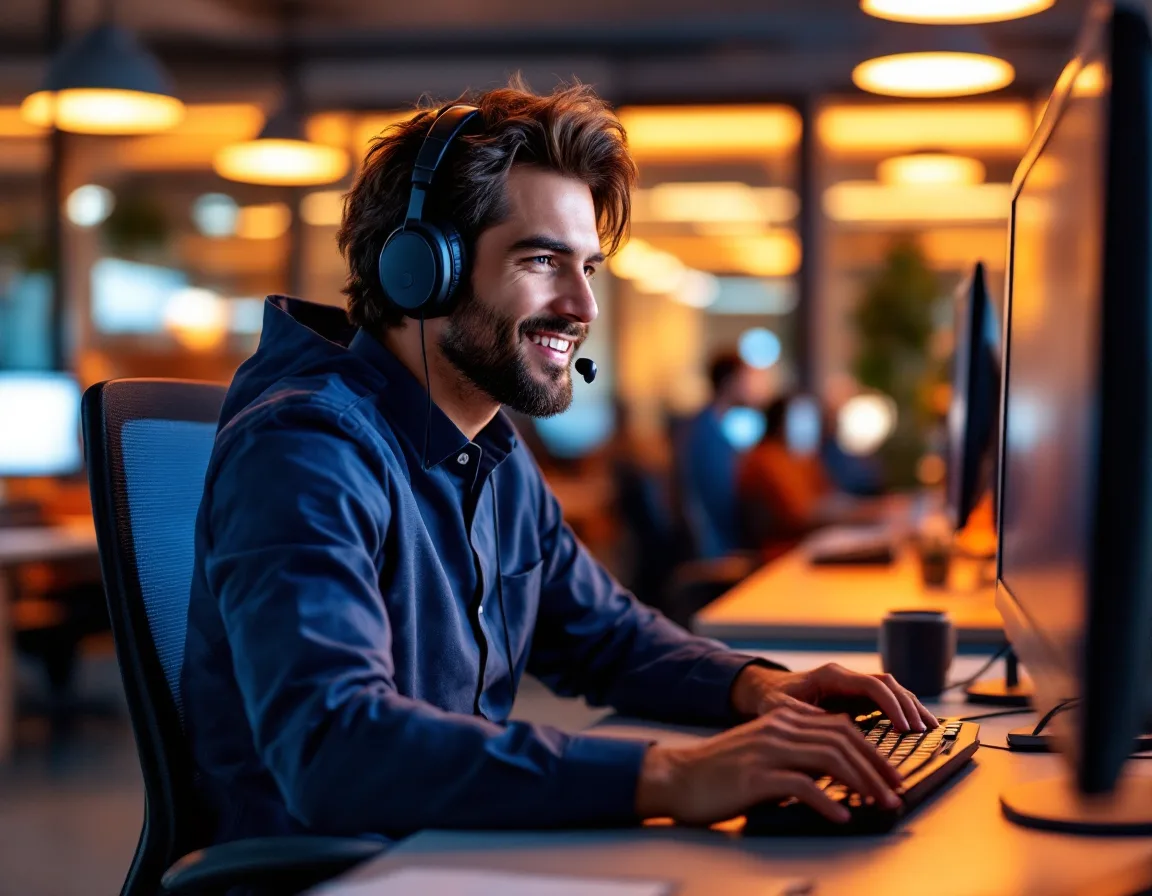 Houston IT help desk technician responding quickly to a support ticket
