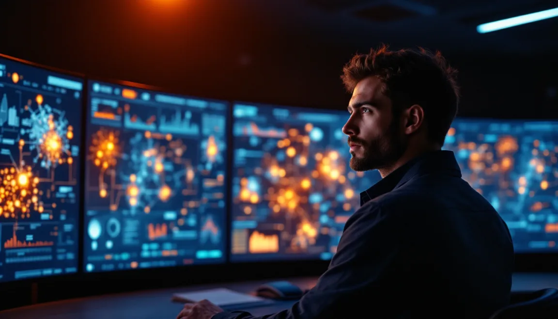 Security analyst monitoring threat activity in a Houston security operations center