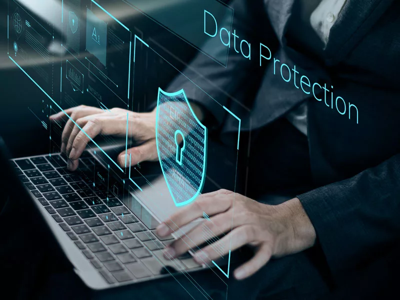 Digital shield and identity verification graphic representing the password reset controls an outsourced help desk needs