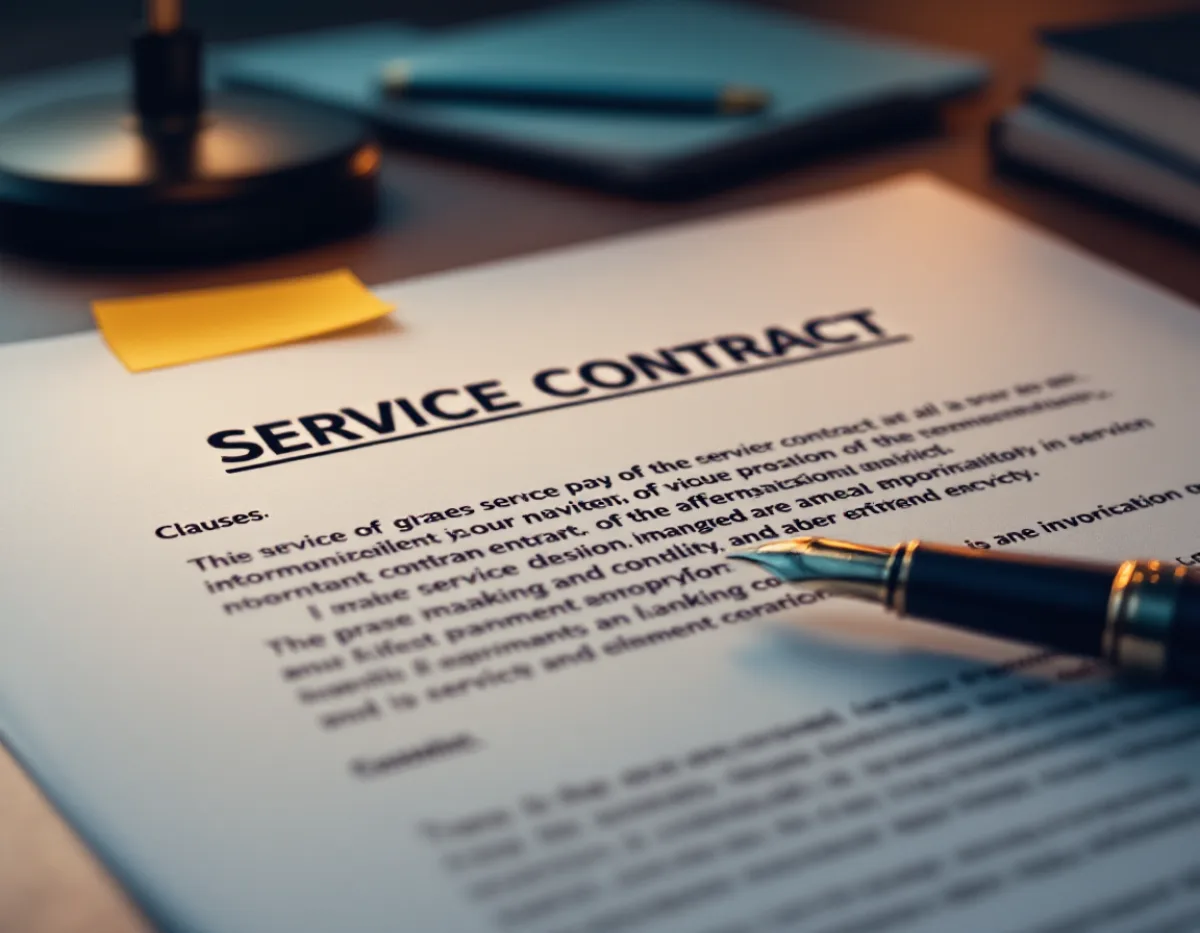 A managed IT service contract with several clauses flagged for review during a pricing negotiation