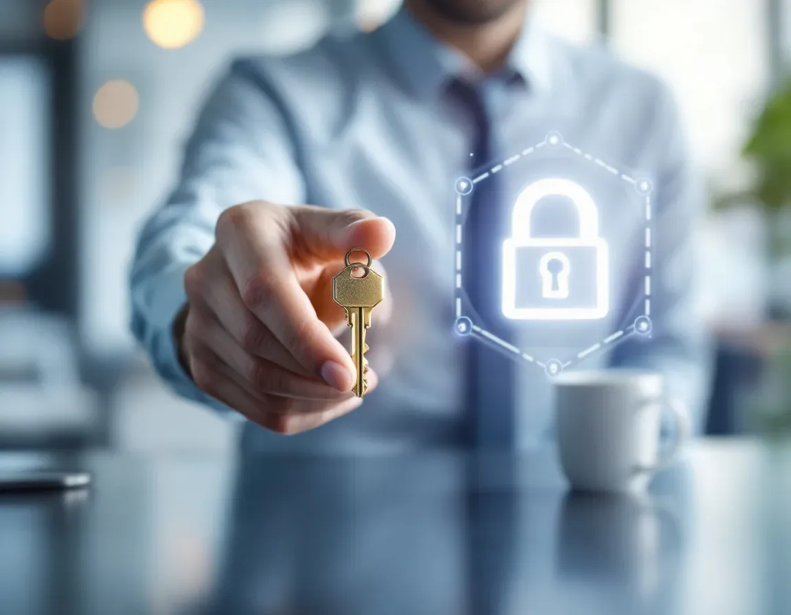 Key and secure padlock representing the credentials and documentation an MSP must hand back during offboarding