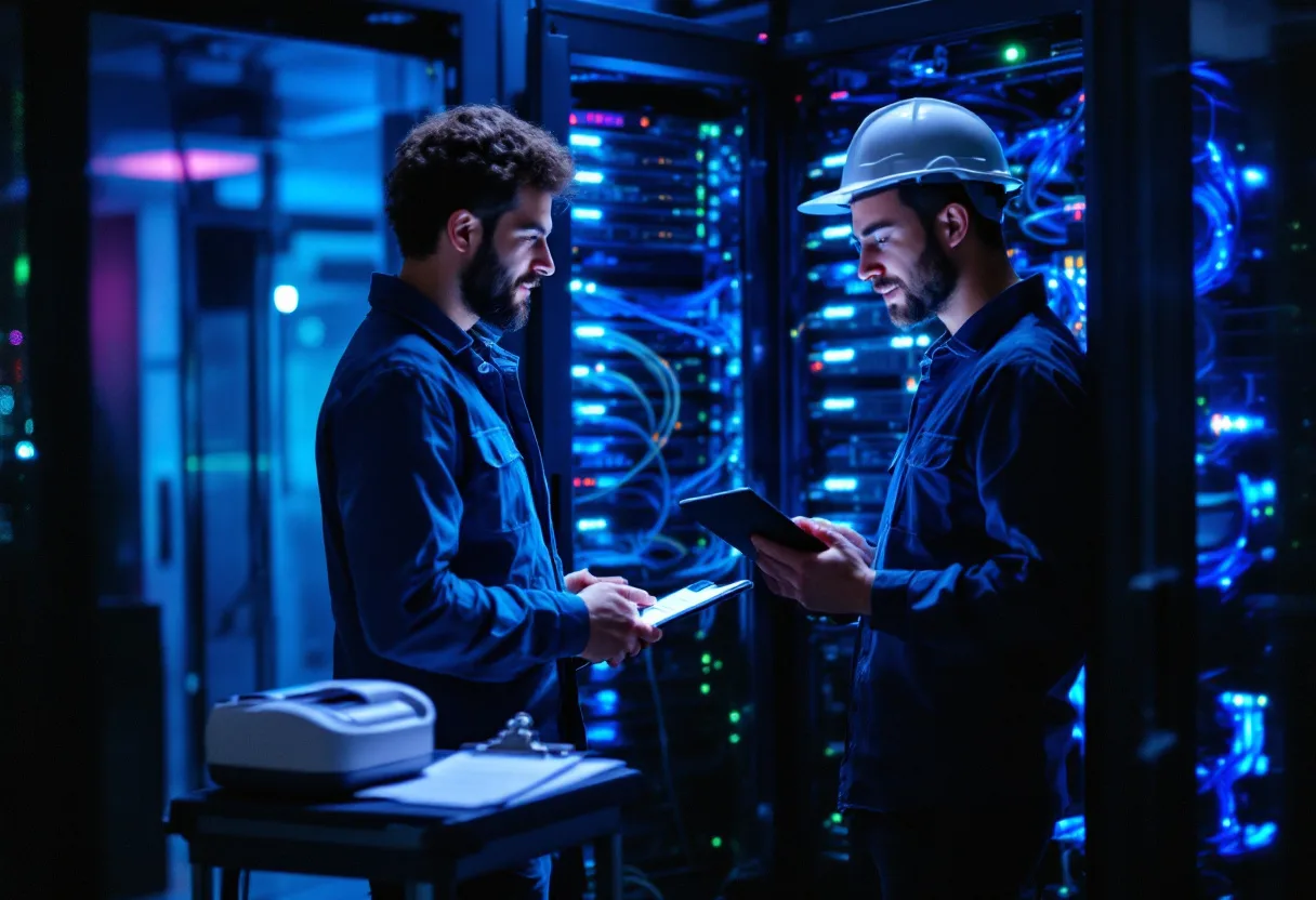 Engineer running a discovery inventory of servers and network equipment during managed IT onboarding