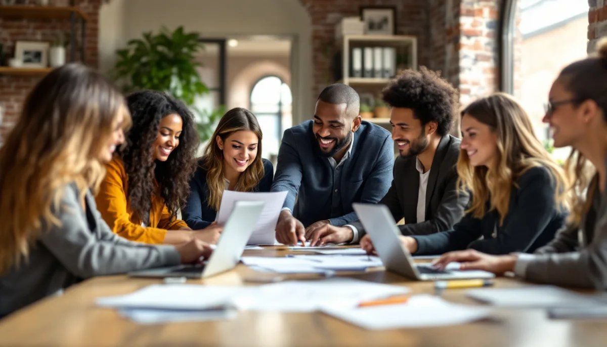 Seven person San Antonio law practice team reviewing an IT provider evaluation checklist around a conference table