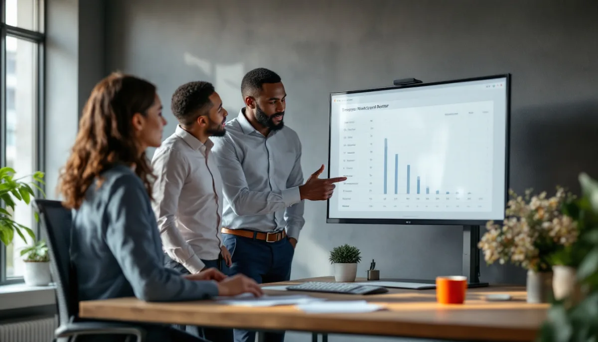 Compliance officer and HR manager reviewing employee headcount against the Texas SB 2610 cybersecurity safe harbor tiers