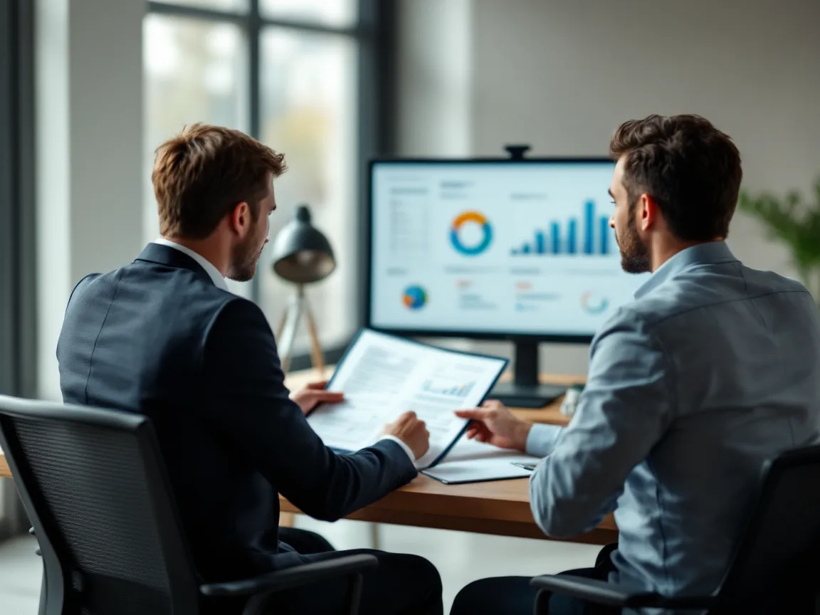 Compliance officer and business leader reviewing Texas cybersecurity program documents