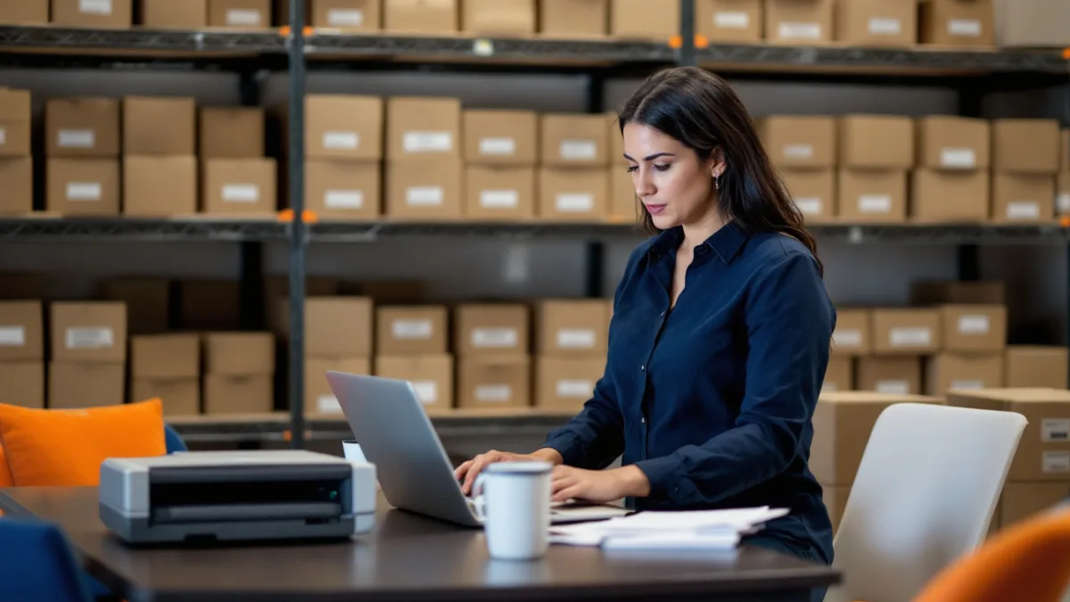 Operations manager at a Texas general contractor digitizing project closeout records in a records storage room