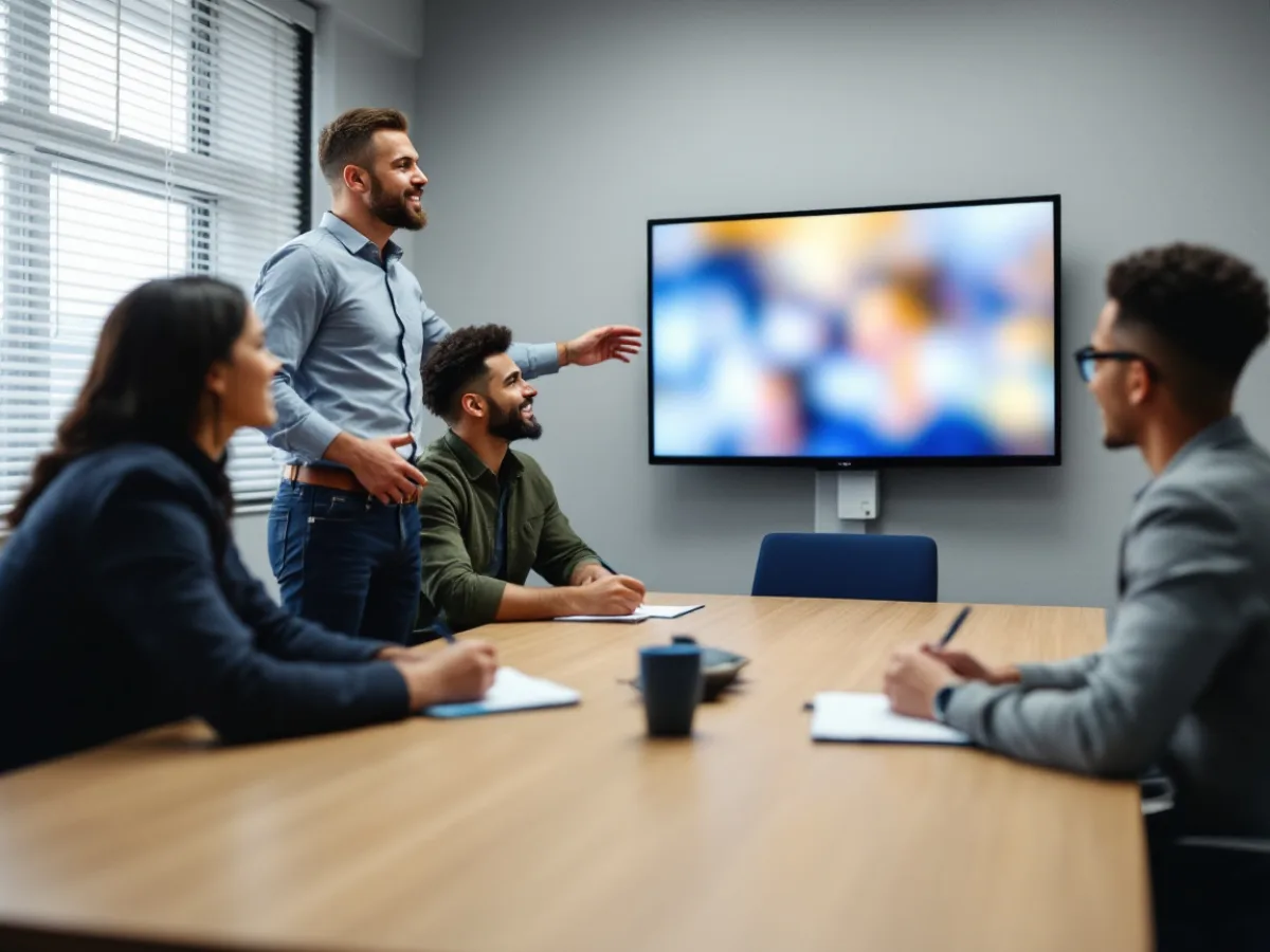 Small business leadership team in a quarterly technology review meeting with their IT provider