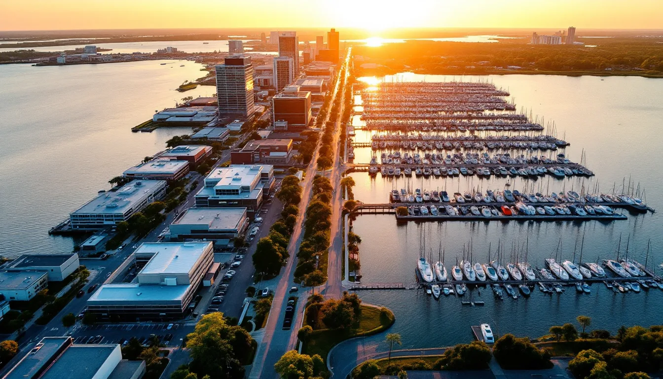 cost-of-living-in-League-City-TX-1 Aerial view of the Clear Lake waterfront and marinas near Webster Texas