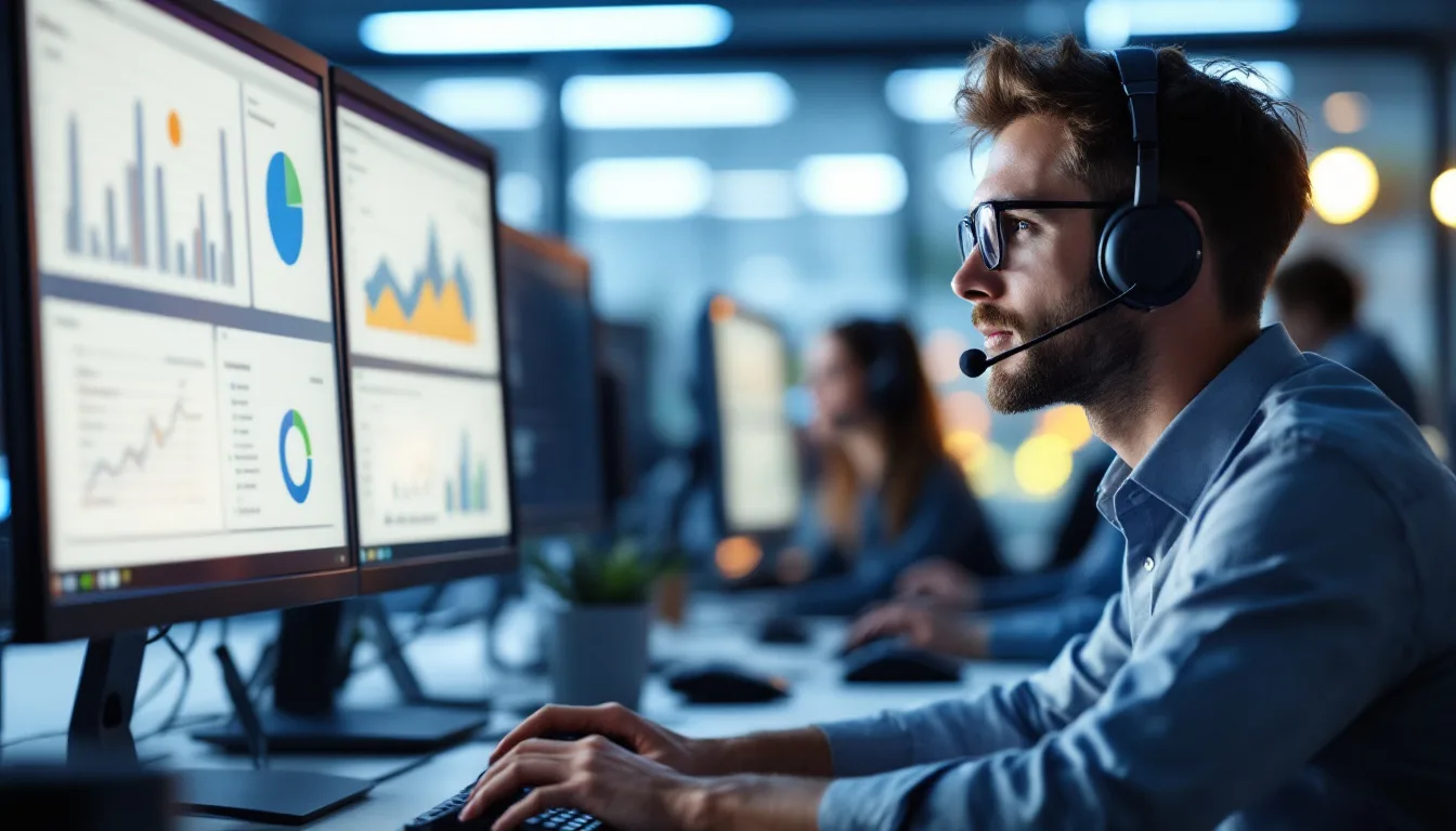 Help desk technician answering a support call from a San Antonio small business