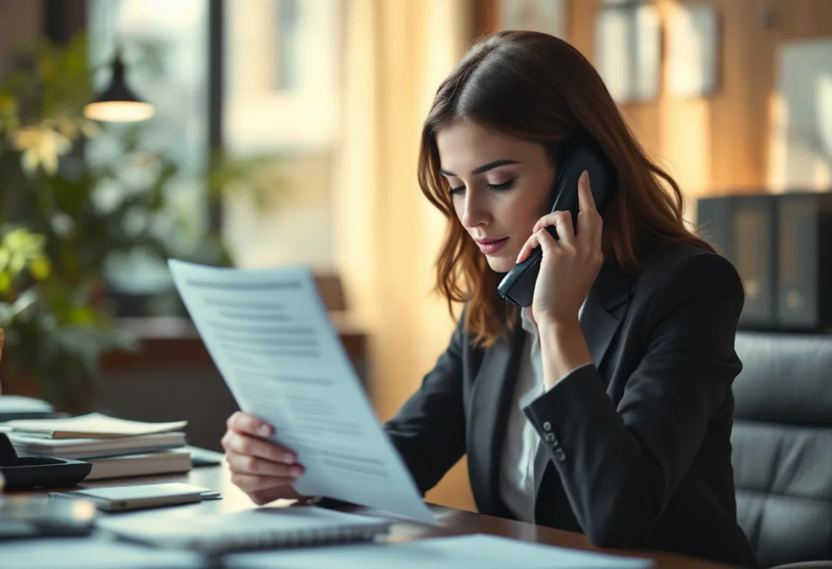 Legal assistant calling a client back on a known number to confirm settlement wire instructions before funds leave the trust account
